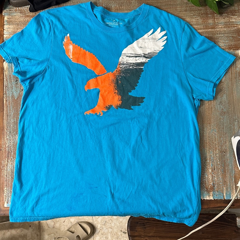 American Eagle Outfitters Teal Crew Neck Tee
